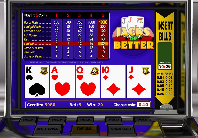 Валет или Старше видеопокер онлайн. 